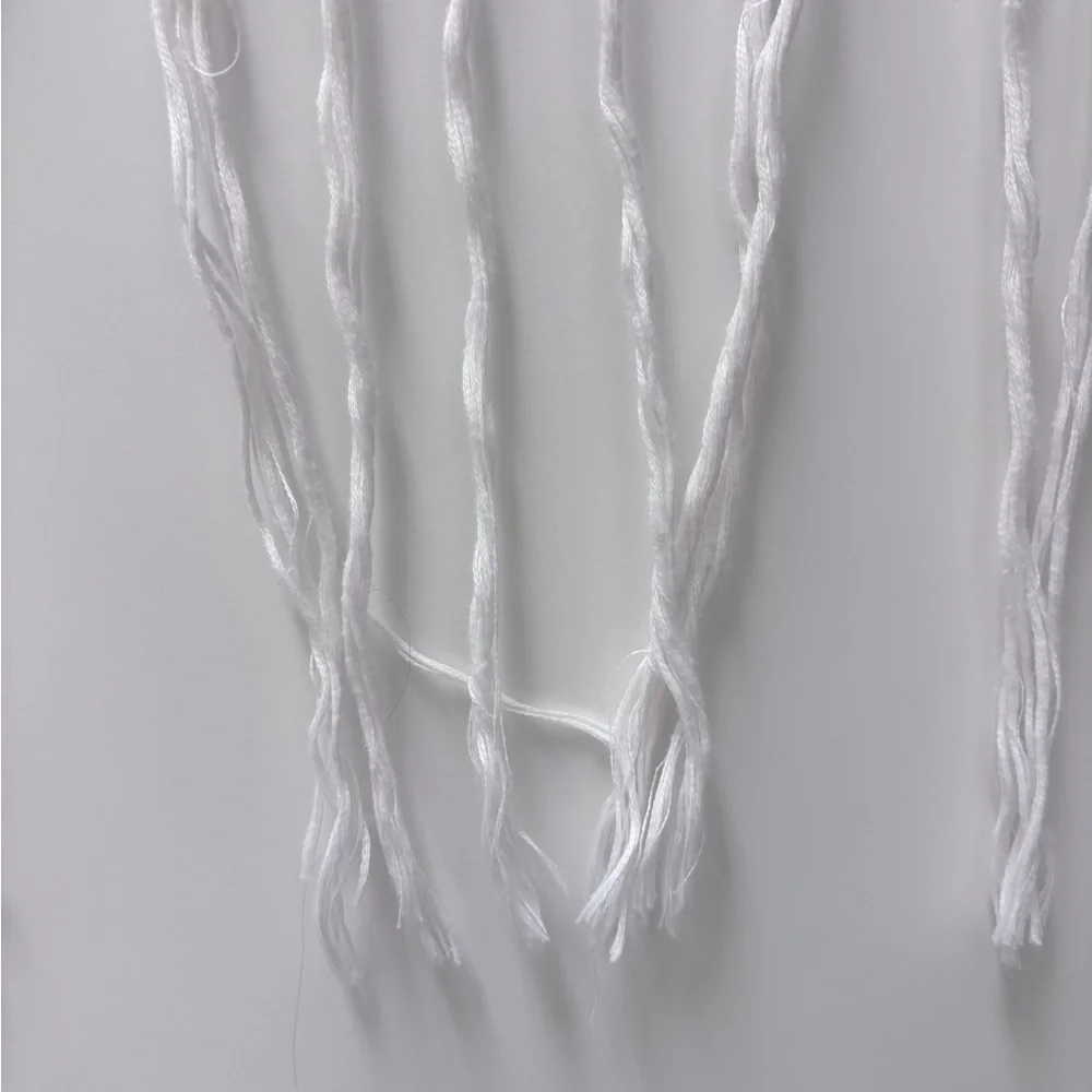 SHEIN Sz L White Fringe Halter Top